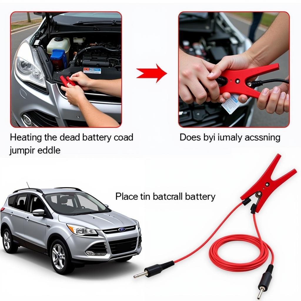 Jumpstarting a 2015 Ford Escape with a dead battery.