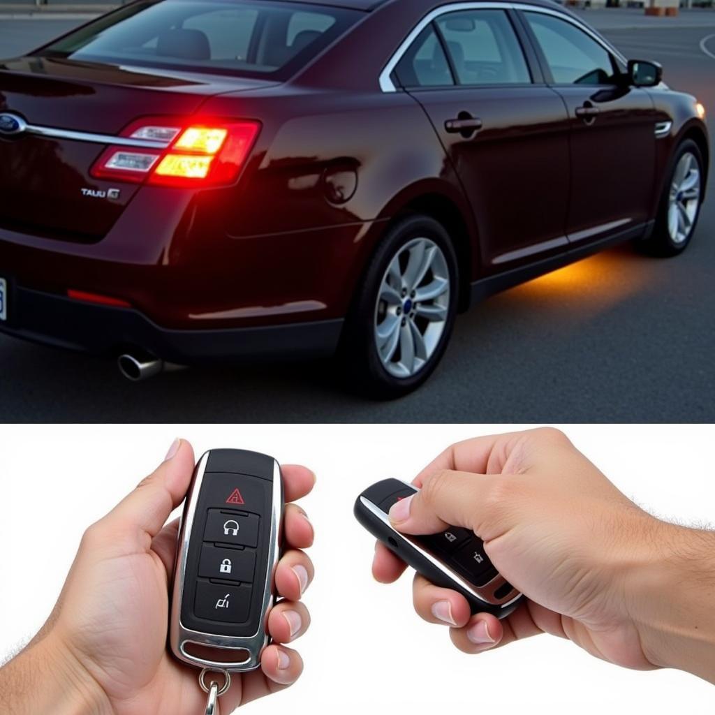 Using the remote start feature on a 2015 Ford Taurus.