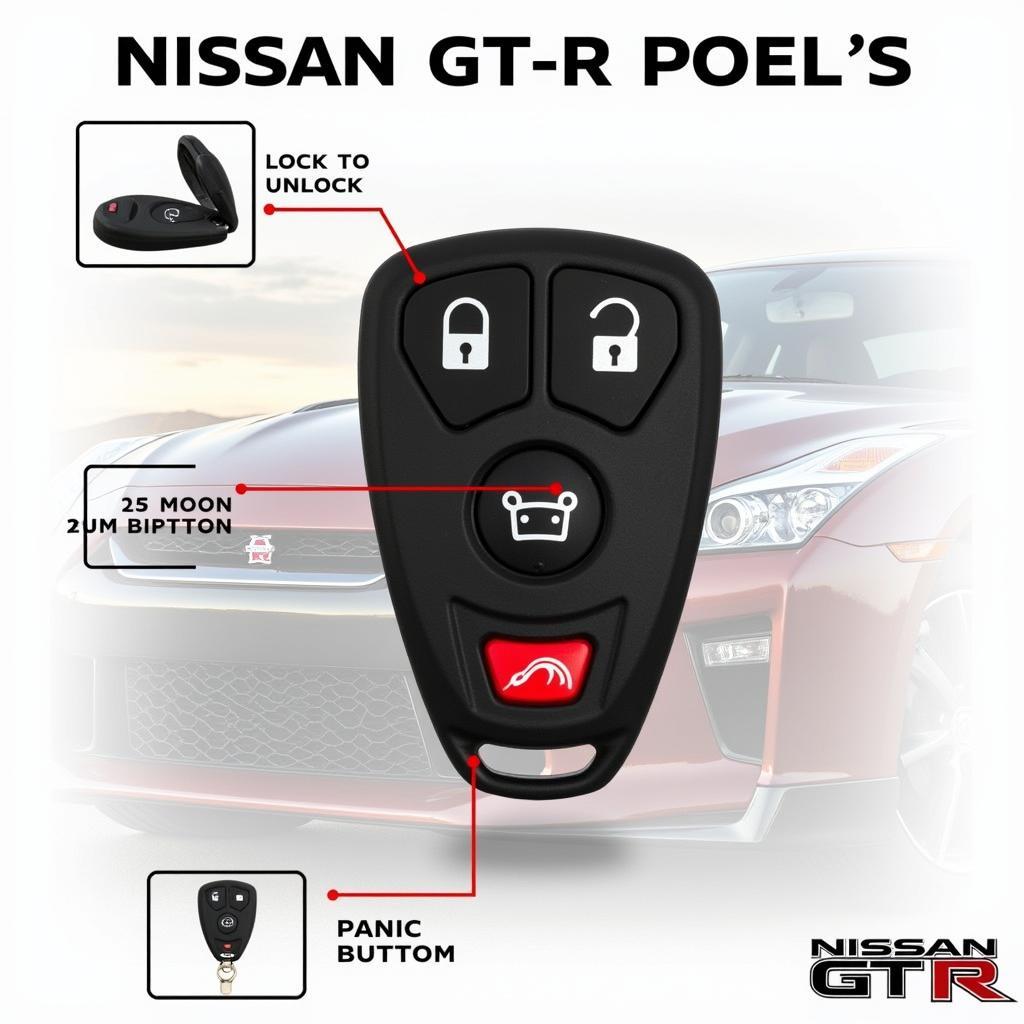 2015 Nissan GT-R Key Fob Features: Remote Start, Lock, Unlock, and Panic Button