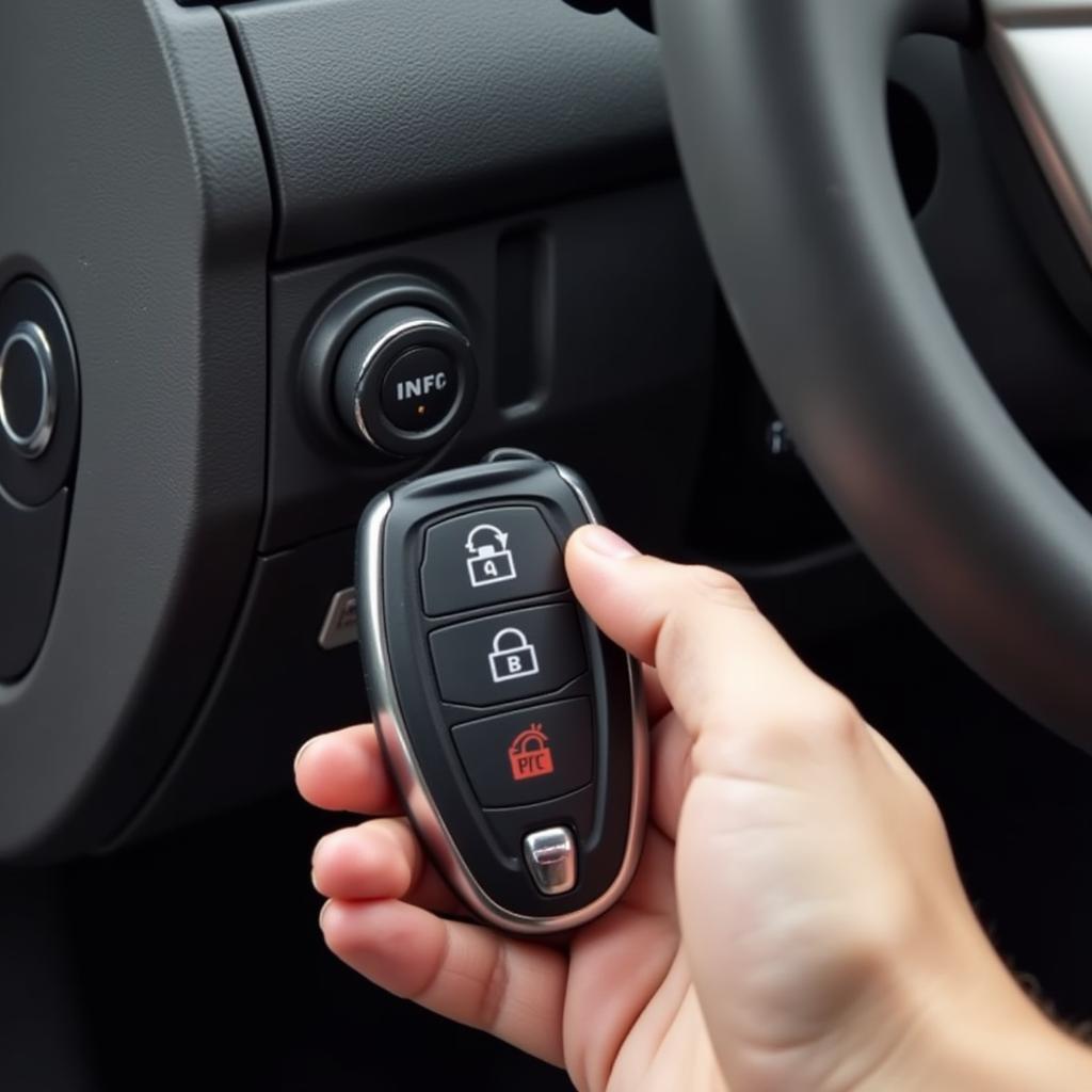 Activating the Panic Button on a 2015 Nissan Pathfinder Key Fob