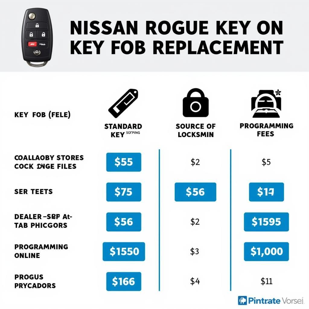 2015 Nissan Rogue Key Fob Replacement Cost Factors