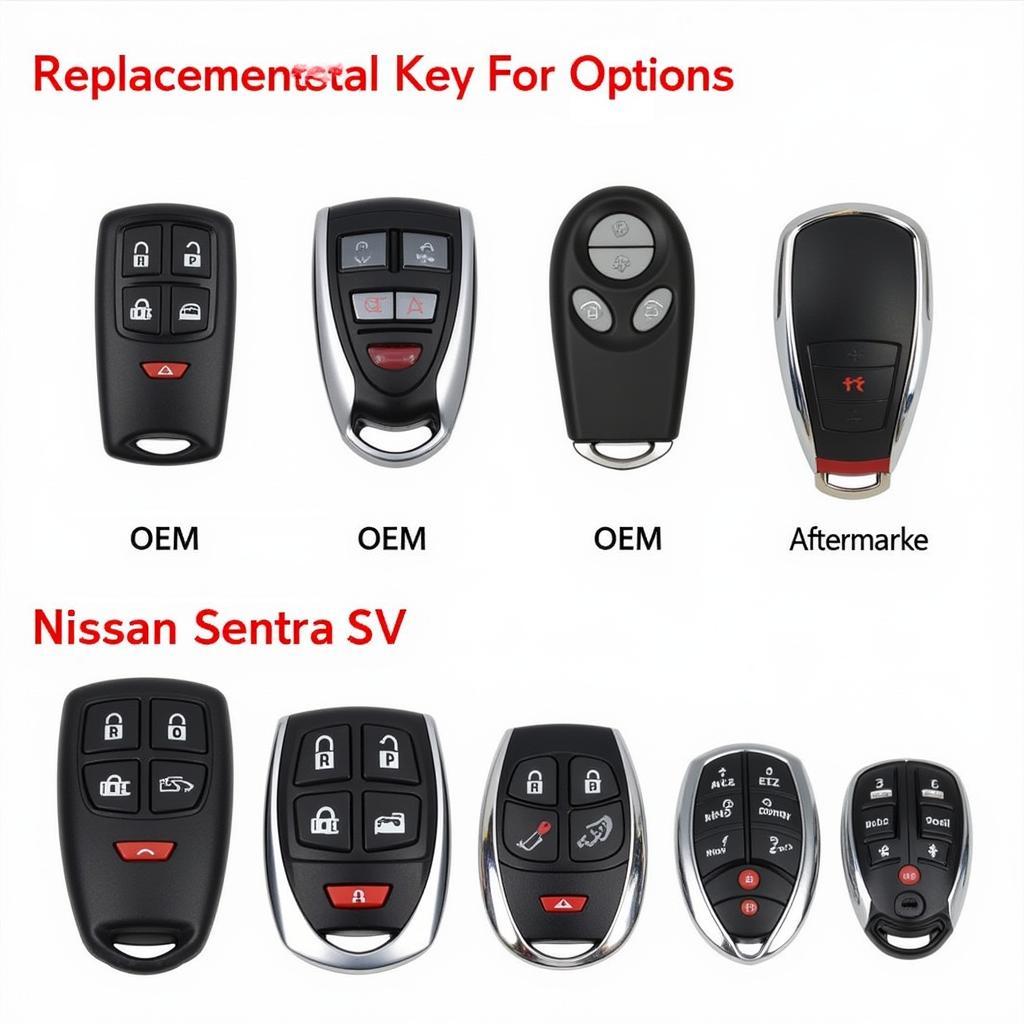 Replacement key fob options for the 2015 Nissan Sentra SV