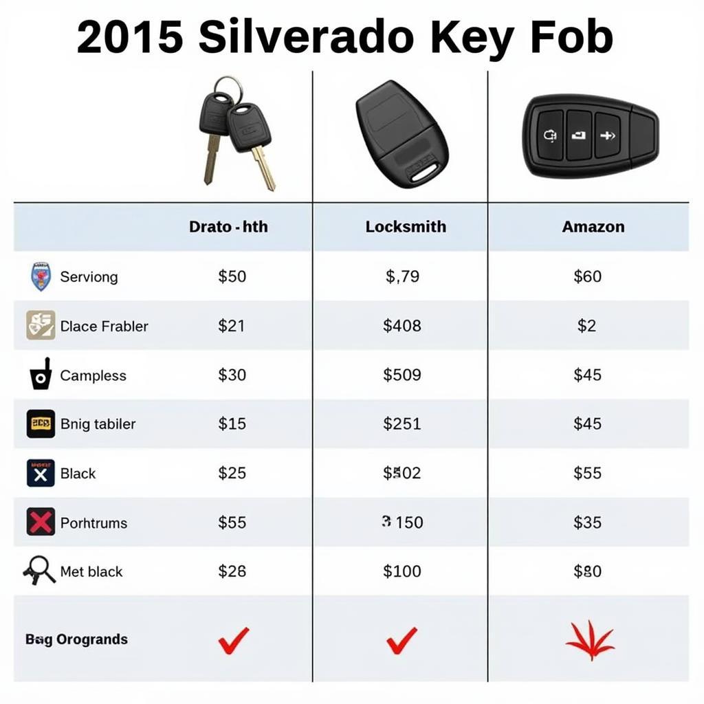 Cost Comparison: 2015 Silverado Key Fob from Dealership, Locksmith, and Online Retailer