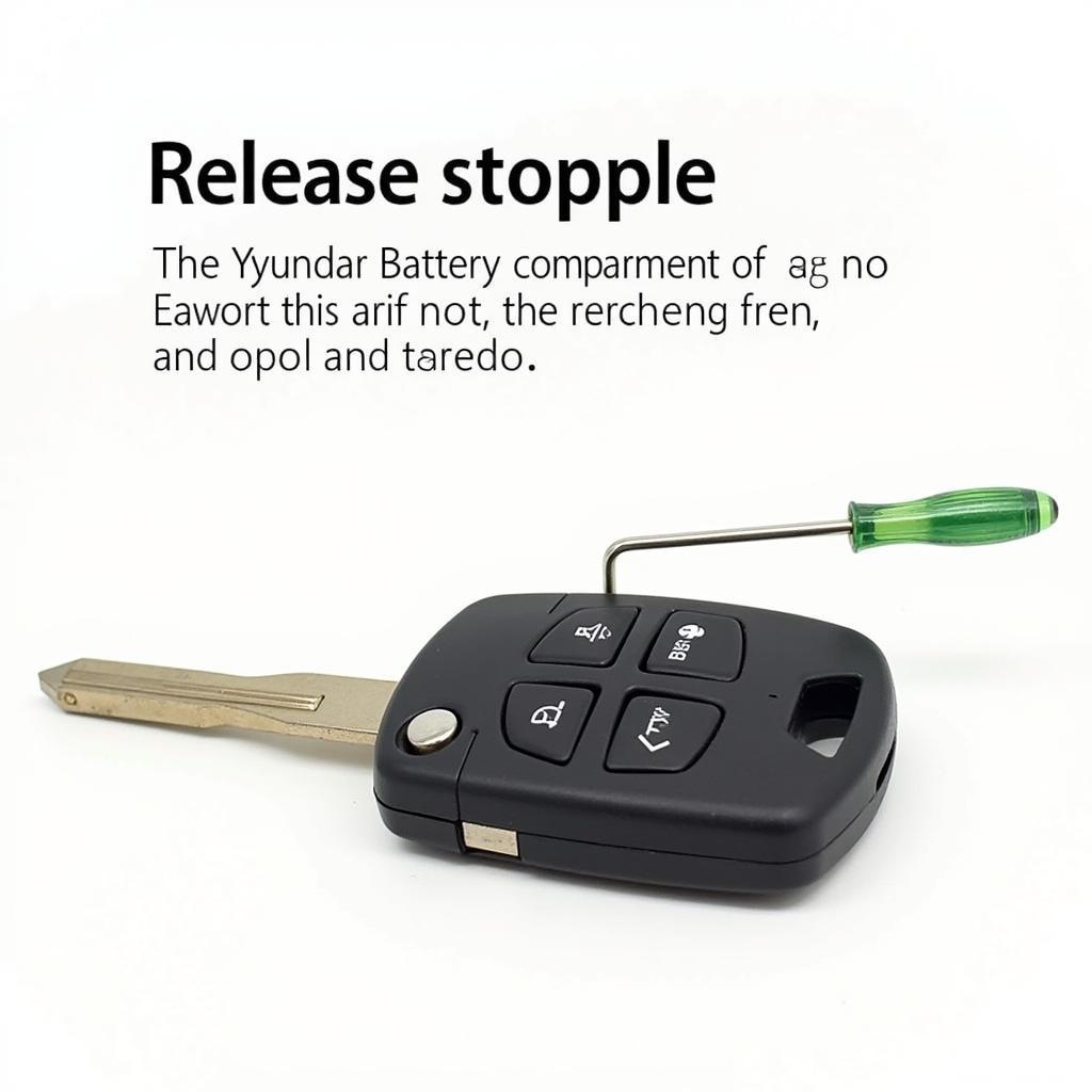 2015 Hyundai Sonata Key Fob Battery Location - Showing the location of the battery compartment on a 2015 Hyundai Sonata key fob.