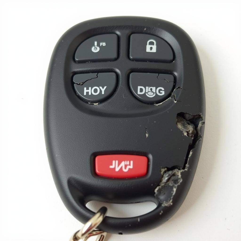 Damaged 2015 Toyota 4Runner Key Fob Shell Showing Cracks and Wear