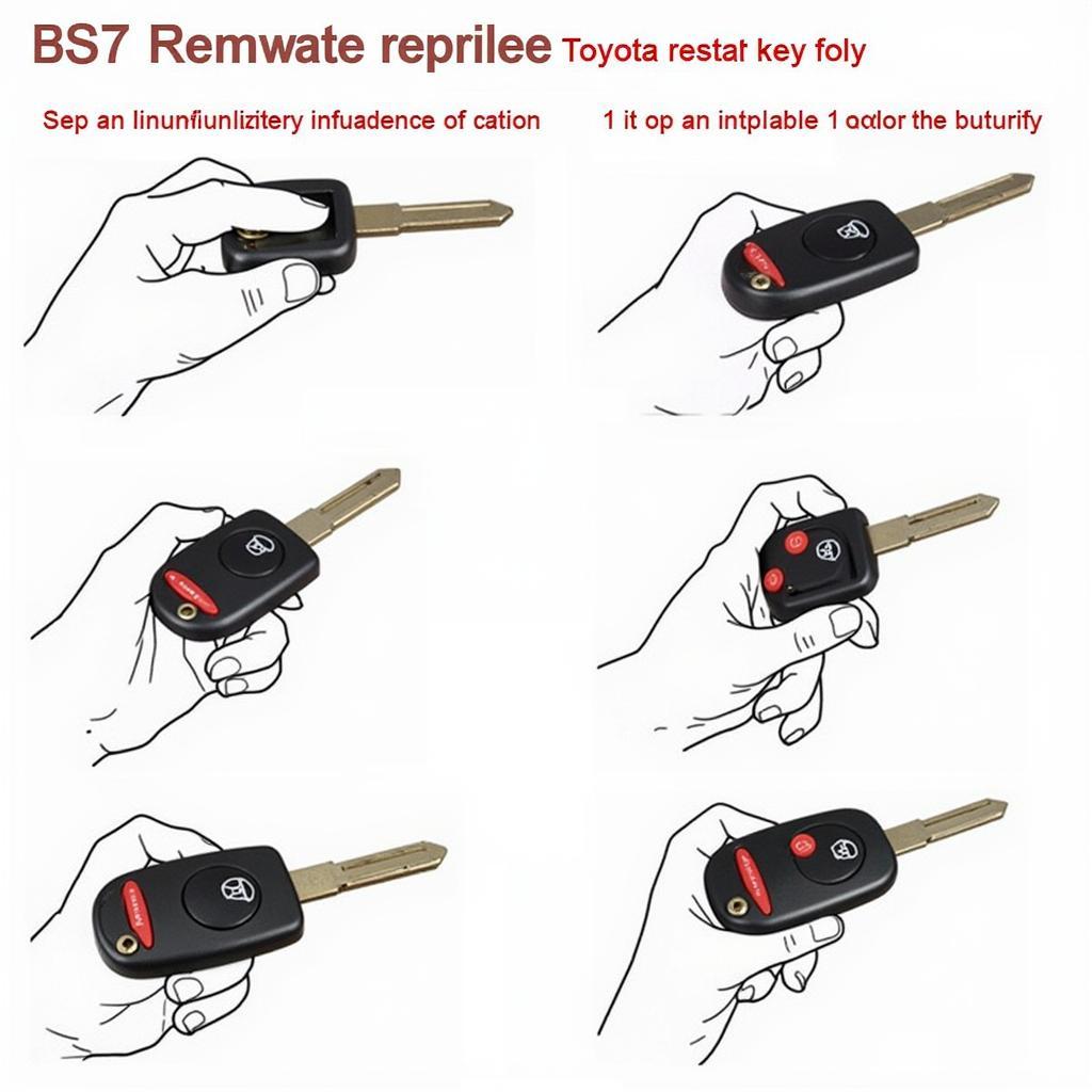 2015 Toyota Corolla Key Fob Battery Replacement Steps: A visual guide showing each step involved in replacing the key fob battery, including opening the casing, removing the old battery, and inserting the new one.