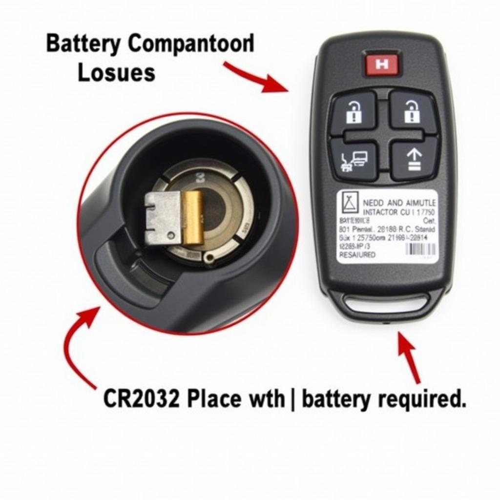 2016 Toyota 4Runner Key Fob with Battery Location Highlighted