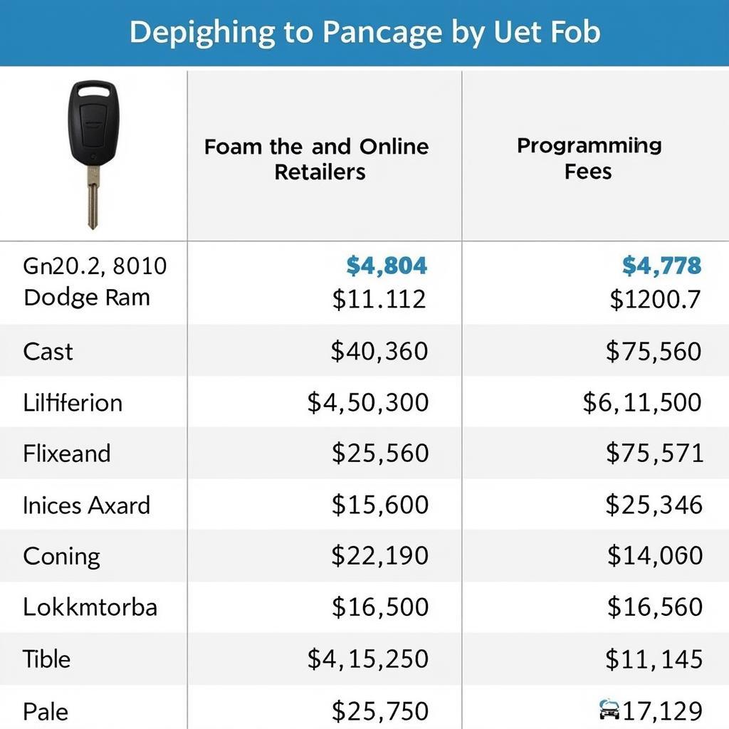 Cost Breakdown of 2016 Dodge Ram Key Fob Replacement