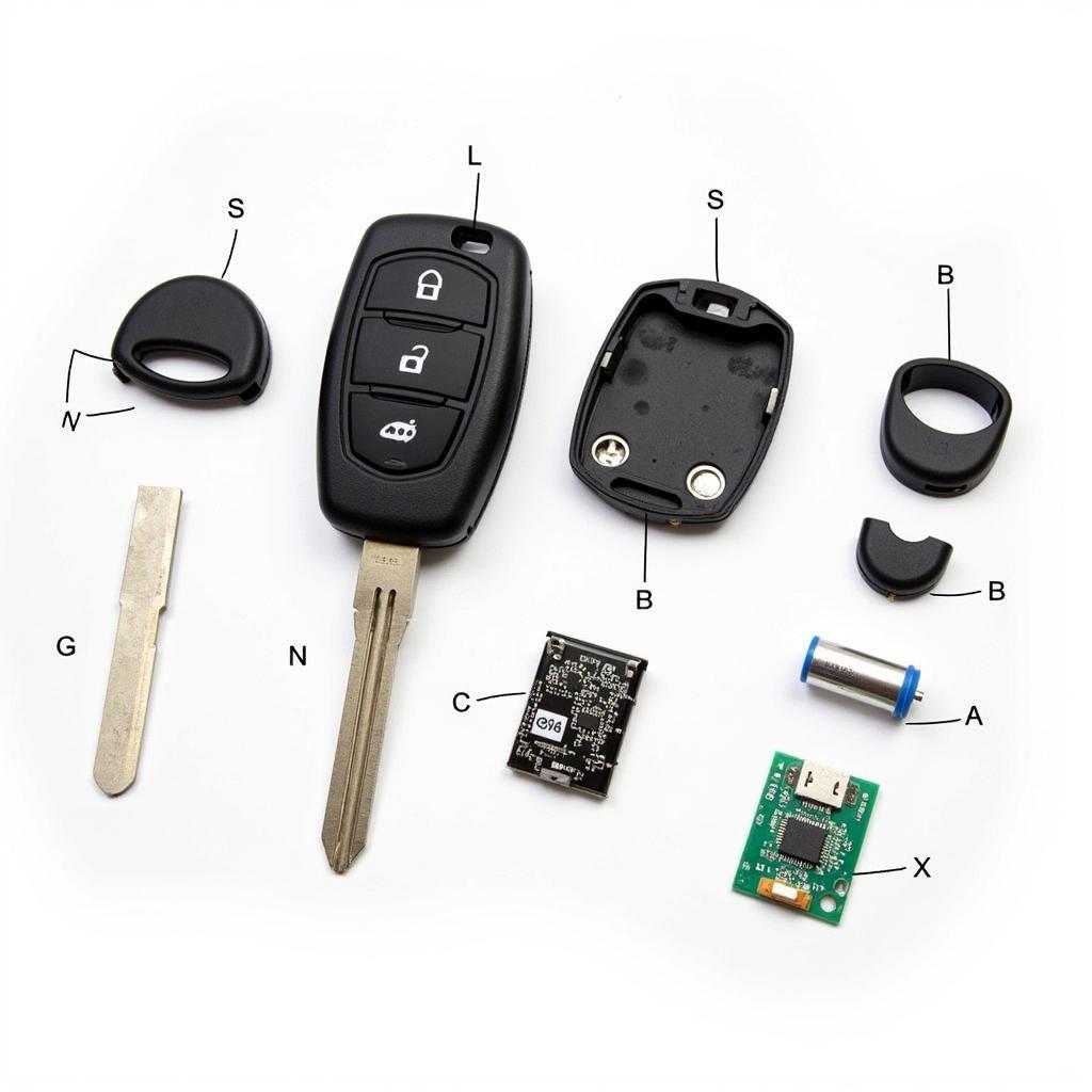 2016 Ford Explorer Key Fob Components Diagram