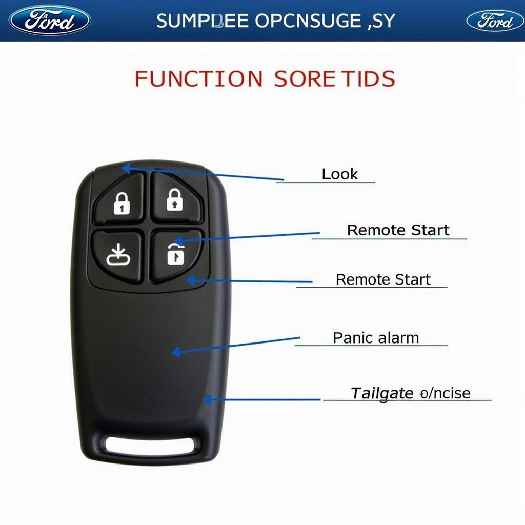 2016 Ford F150 Lariat Key Fob Functions: Lock, Unlock, Remote Start, Panic Alarm, Tailgate Release