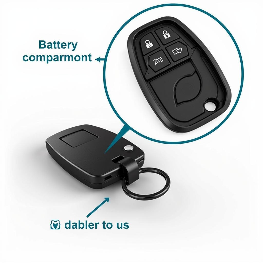 2016 Ford F150 Platinum Key Fob Battery Location: Identifying the small circular battery compartment on the back of the key fob.