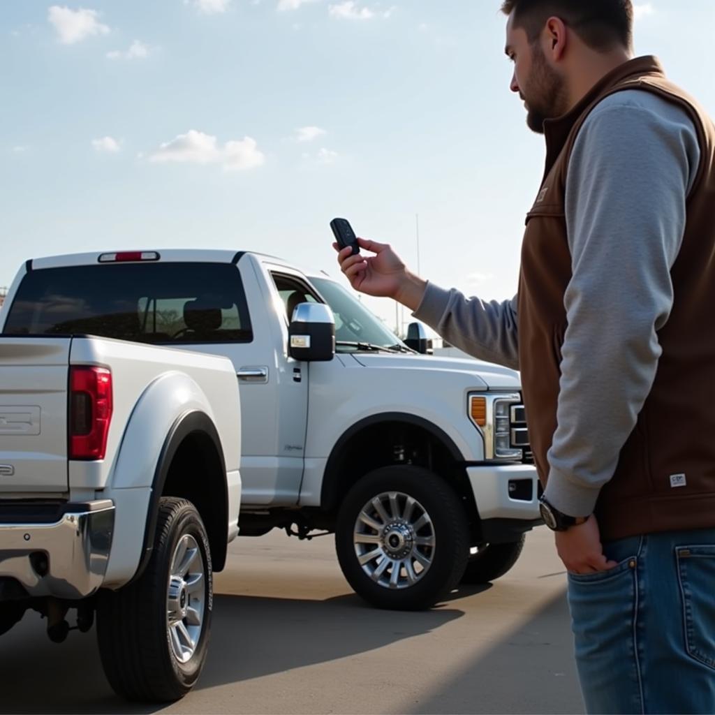 Testing the Range of a 2016 Ford F350 Key Fob