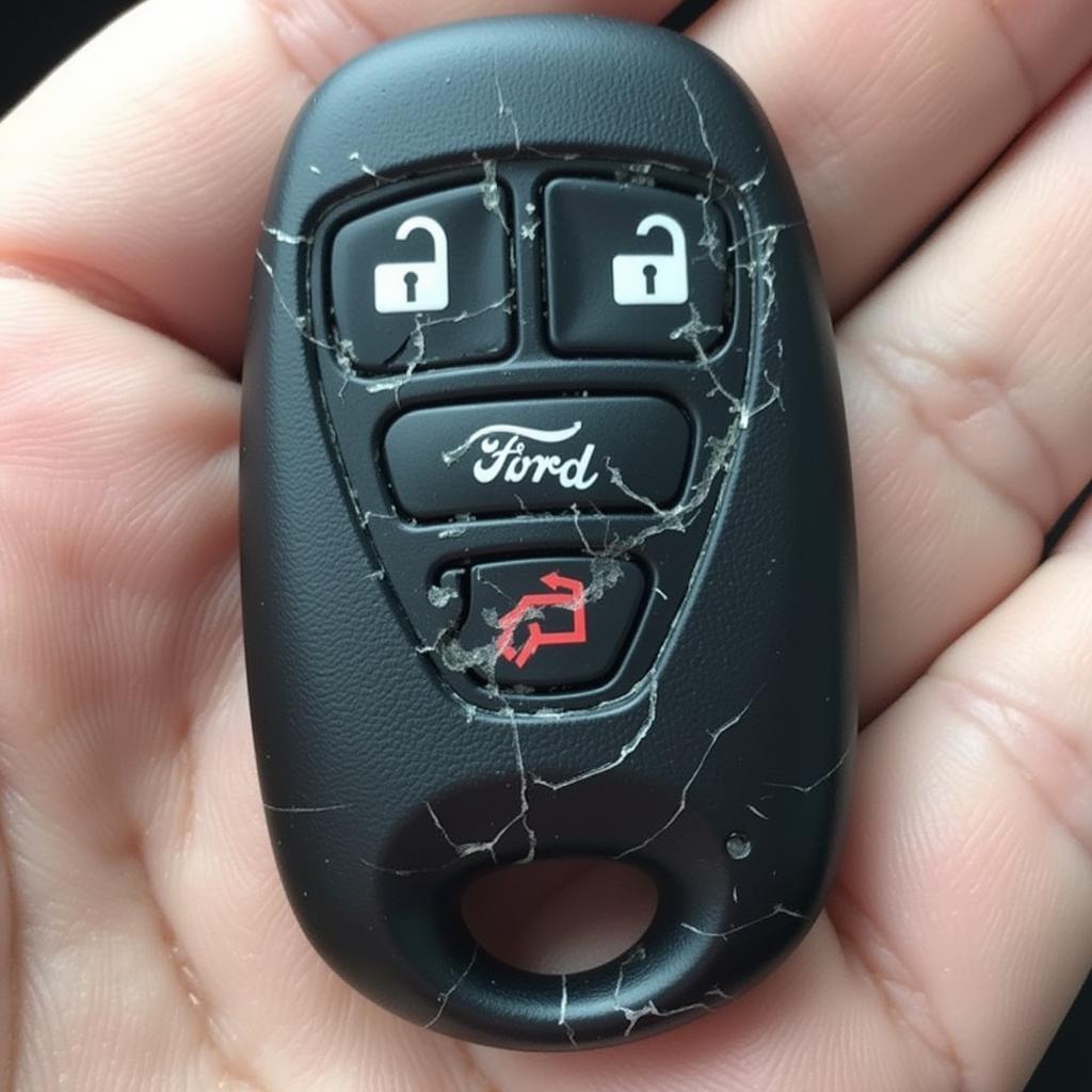 Worn Out 2016 Ford Fusion Key Fob Cover Showing Signs of Wear and Tear