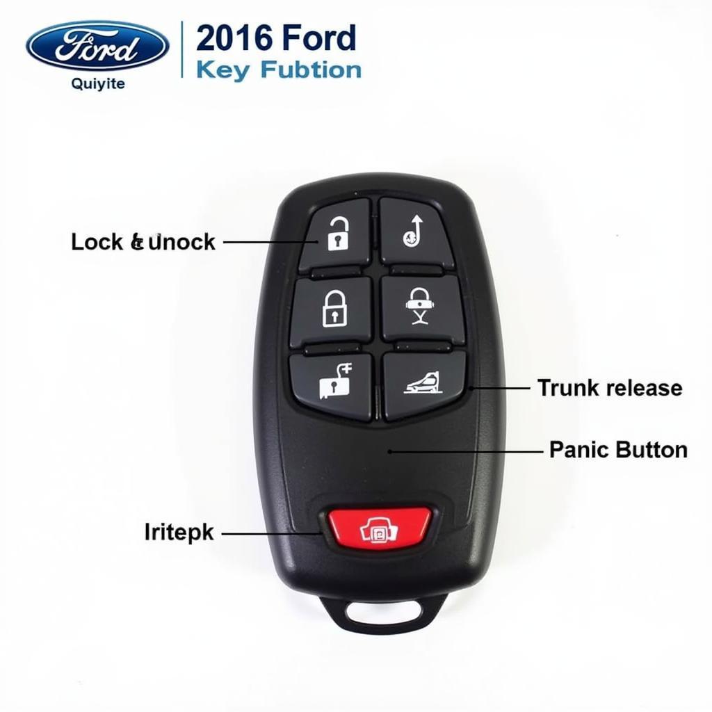 2016 Ford Fusion Key Fob Functions: Lock, Unlock, Trunk Release, Panic Button