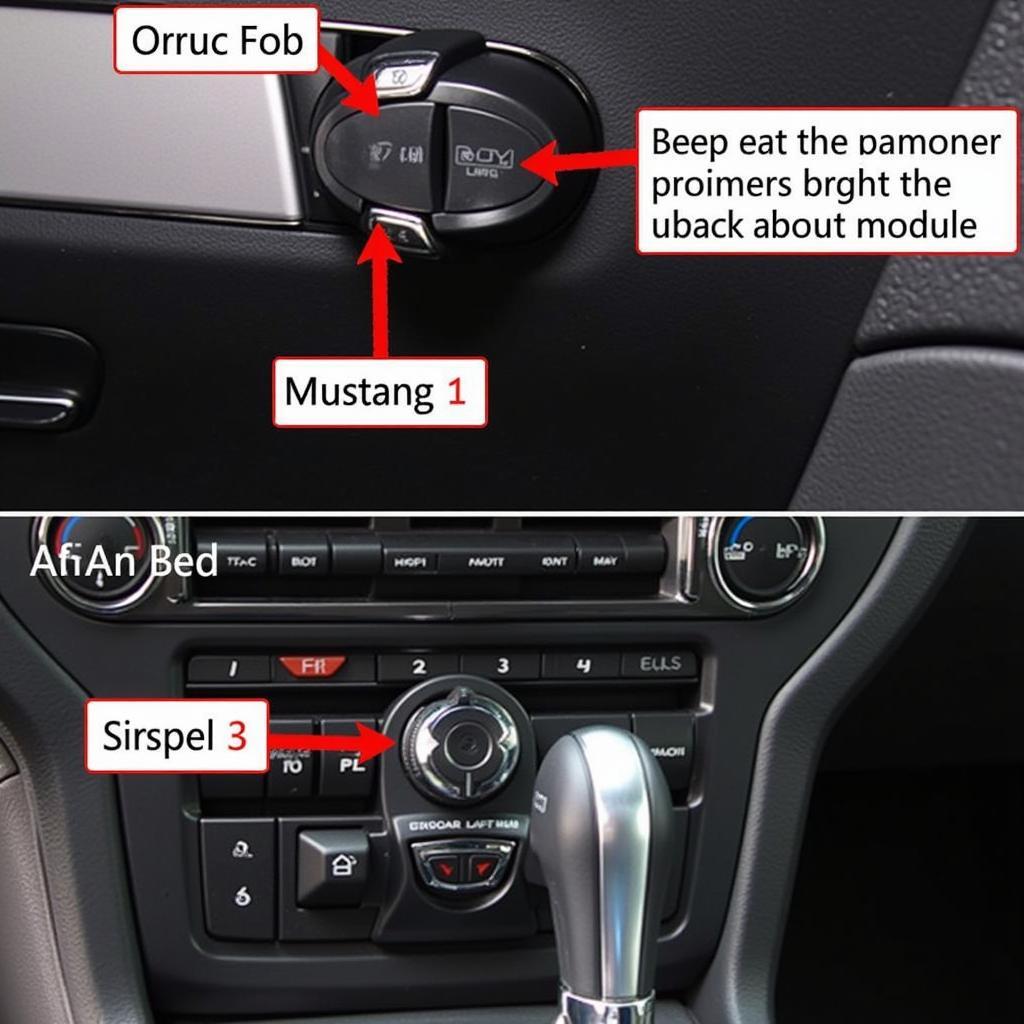 Location of the key fob receiver module in a 2016 Ford Mustang GT