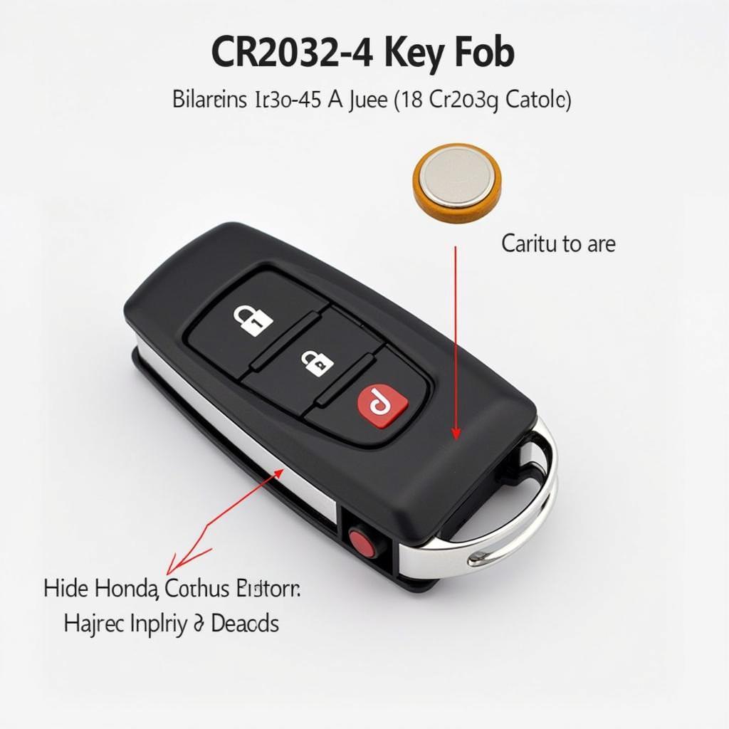 2016 Honda Civic key fob with CR2032 battery