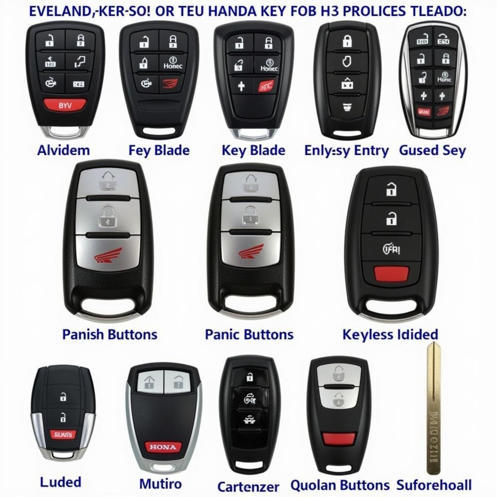 Different 2016 Honda Key Fob Types