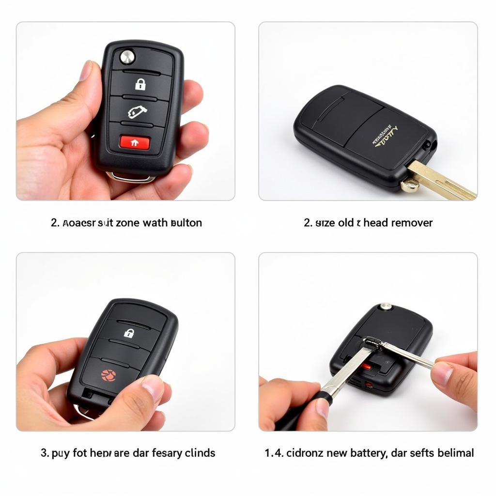 2016 Lexus RX350 Key Fob Battery Replacement: Step-by-step guide with images showing locating the release button, removing the valet key, separating the fob halves, and replacing the battery.