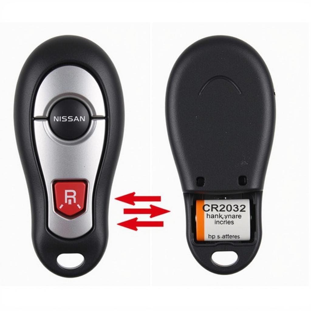 2016 Nissan Juke Key Fob Battery Location: Identifying the CR2032 battery compartment inside the key fob.