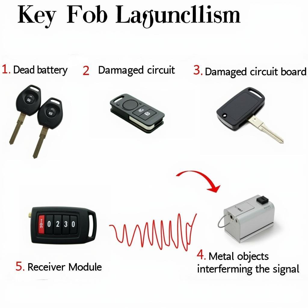 2016 Toyota Corolla key fob malfunction: common causes like dead battery, programming issues, internal damage, receiver problems, and proximity interference.