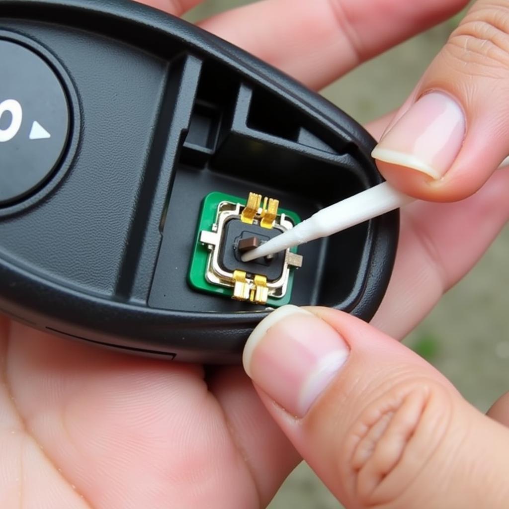 Cleaning the Contacts of a 2016 Toyota Corolla S Key Fob