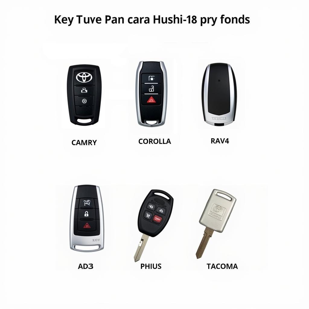 Various 2016 Toyota Key Fob Types and Battery Sizes