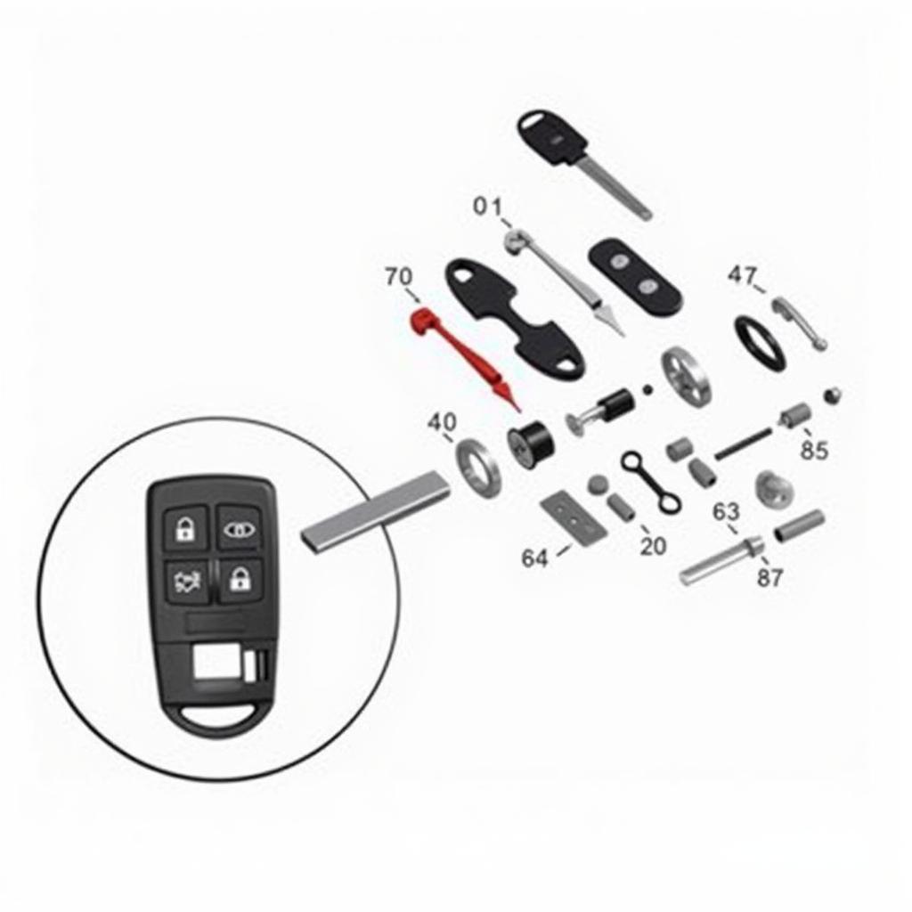 2016 Toyota Scion Key Fob Components Exploded View