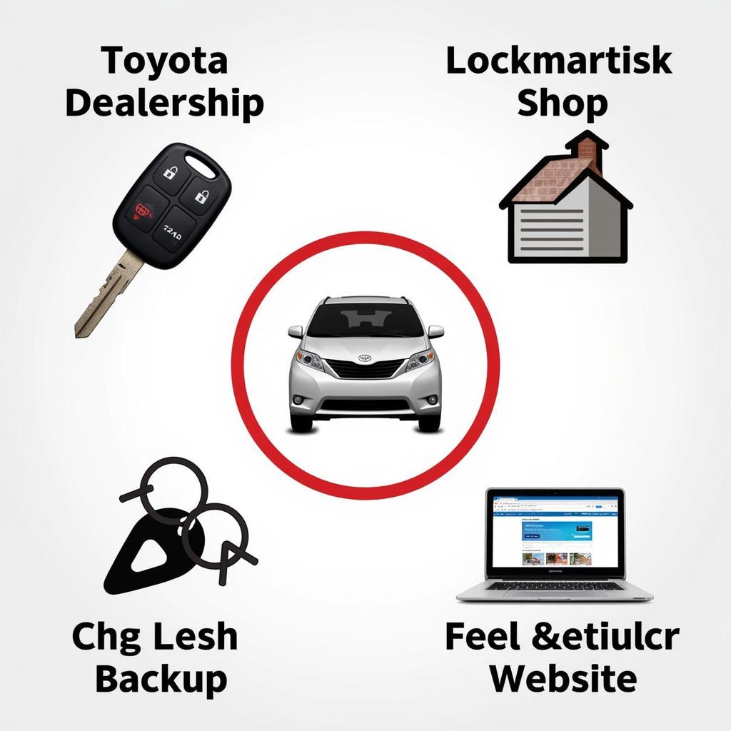 2016 Toyota Sienna Key Fob Backup Key Options