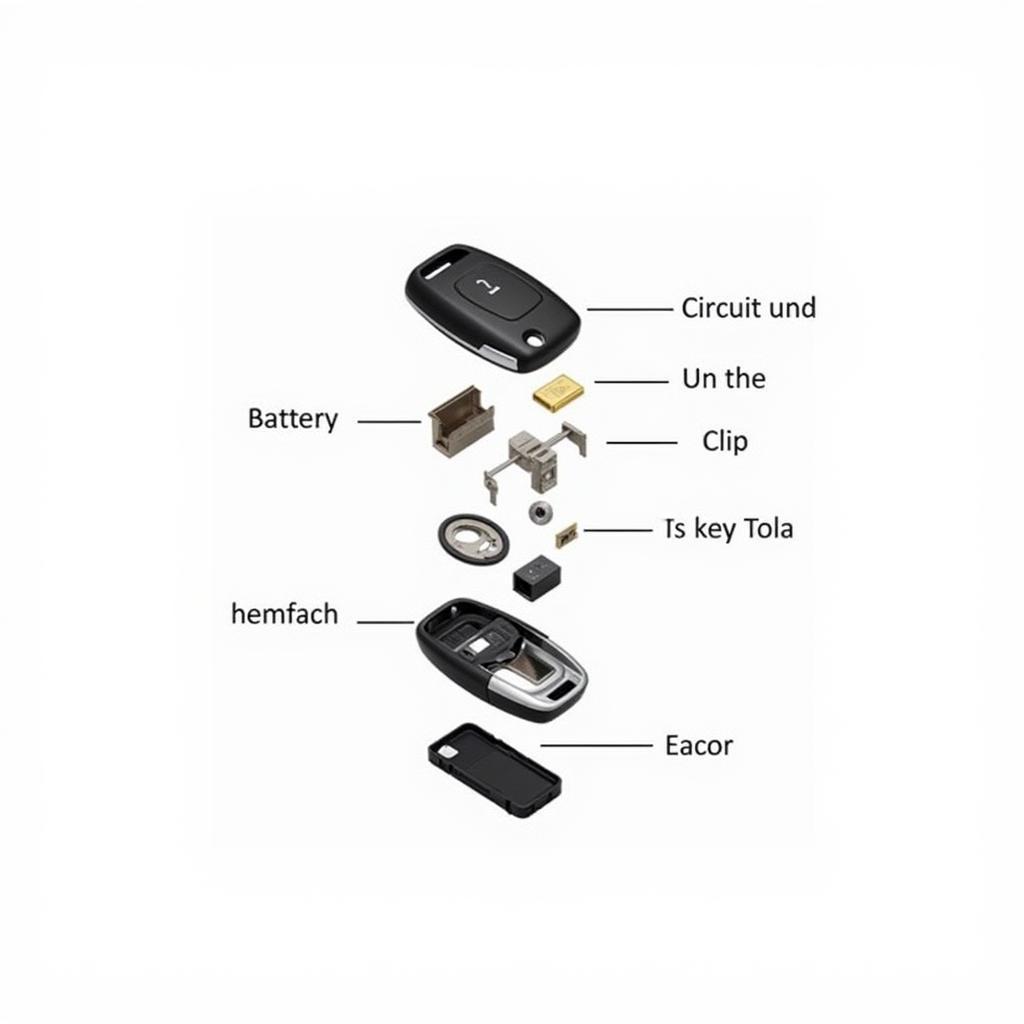 2016 VW Jetta Key Fob Components Exploded View