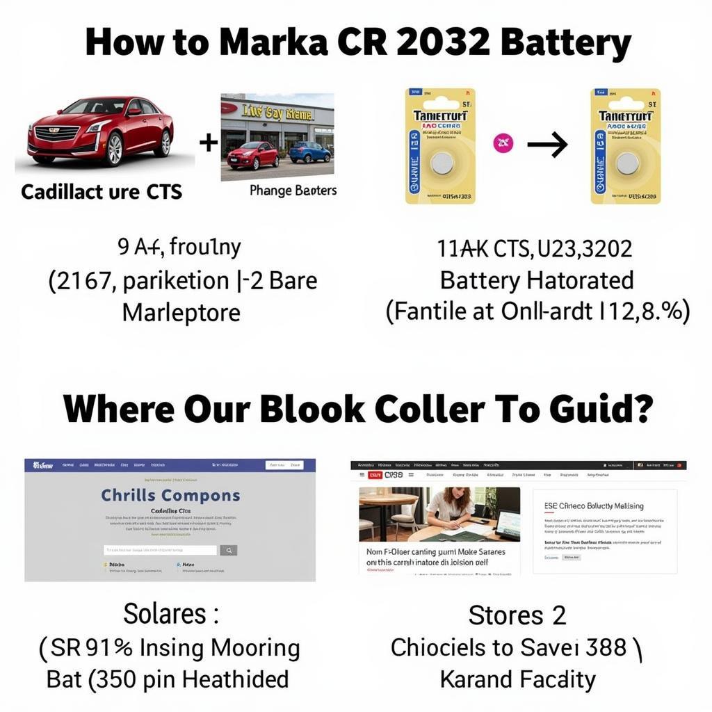 Different types of CR2032 batteries suitable for a 2017 Cadillac CTS key fob and locations where they can be purchased, including online and physical stores.