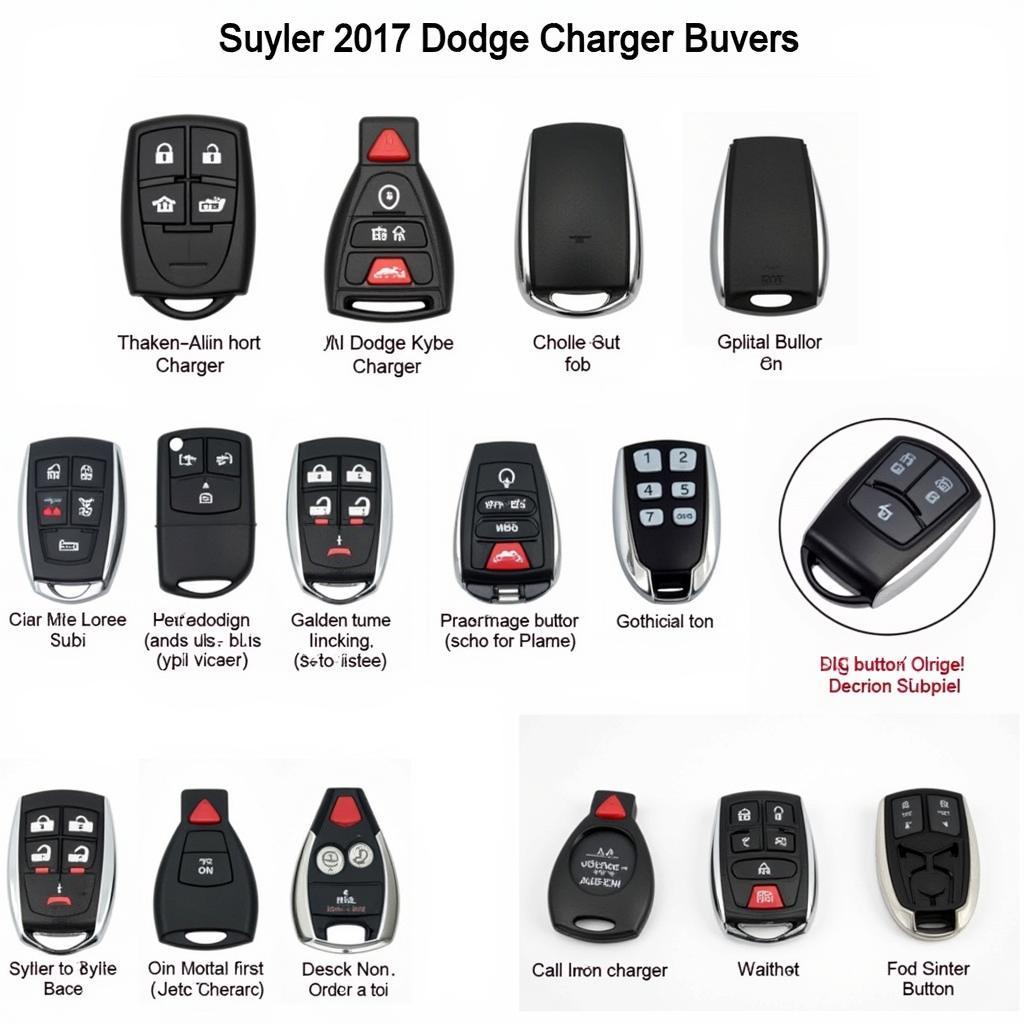 Different types of 2017 Dodge Charger key fobs