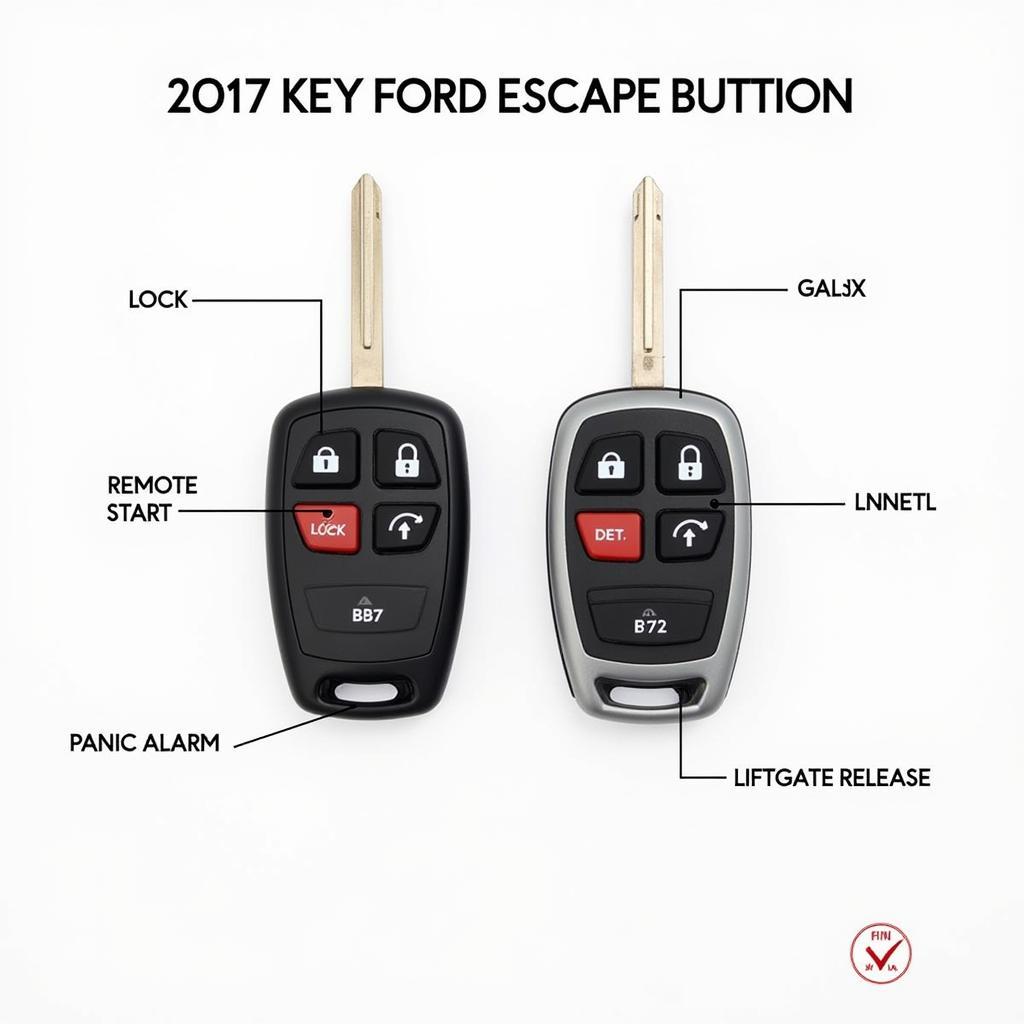 2017 Ford Escape Key Fob Functions: Lock, Unlock, Remote Start, Panic Alarm, and Liftgate Release