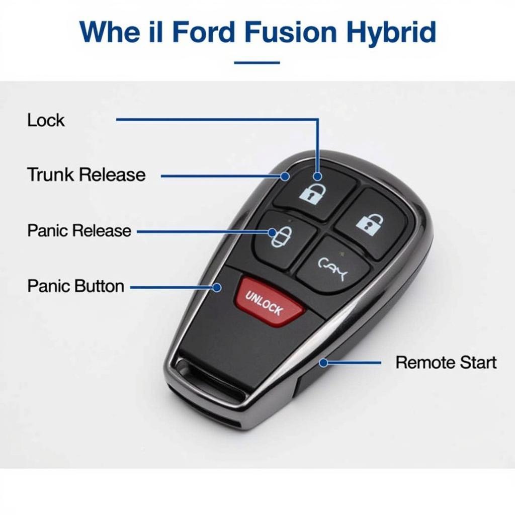 2017 Ford Fusion Hybrid Key Fob Functions: Lock, Unlock, Trunk, Panic, Remote Start