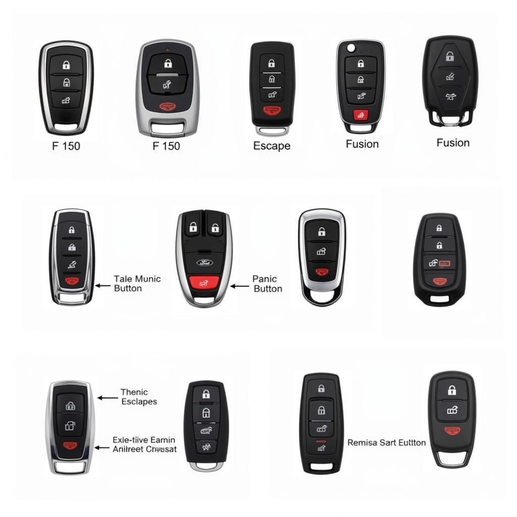 Various 2017 Ford Key Fob Types