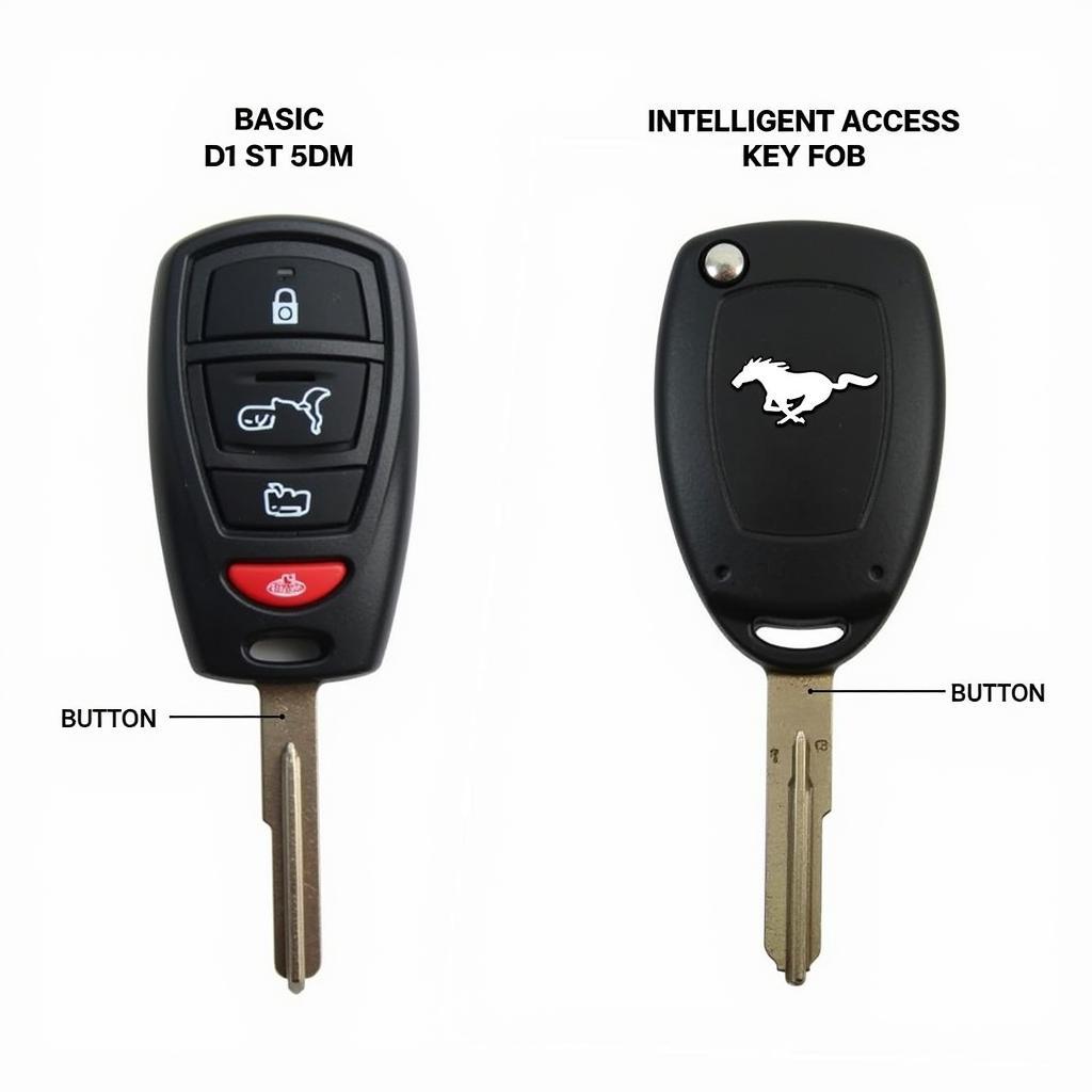 2017 Ford Mustang key fob types comparison: basic and intelligent access