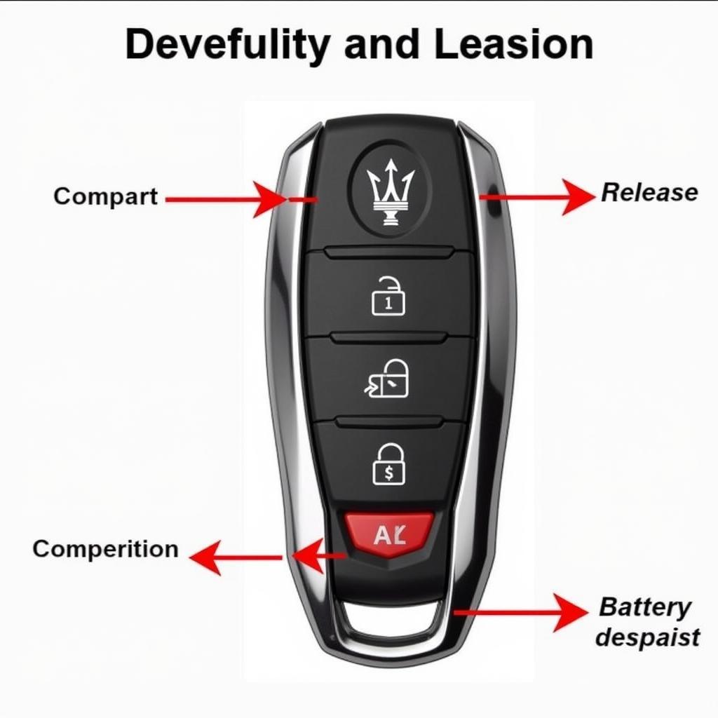 2017 Maserati Ghibli Key Fob Battery Location: Identifying the release button and battery compartment.