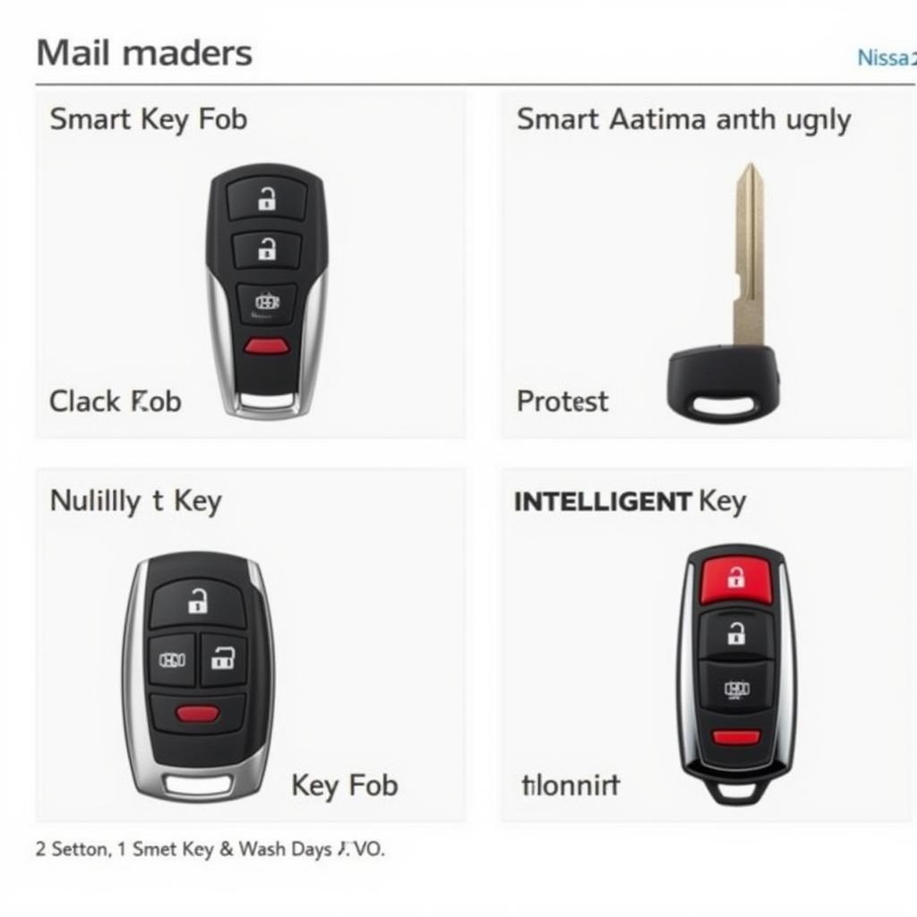 2017 Nissan Altima Key Fob Types