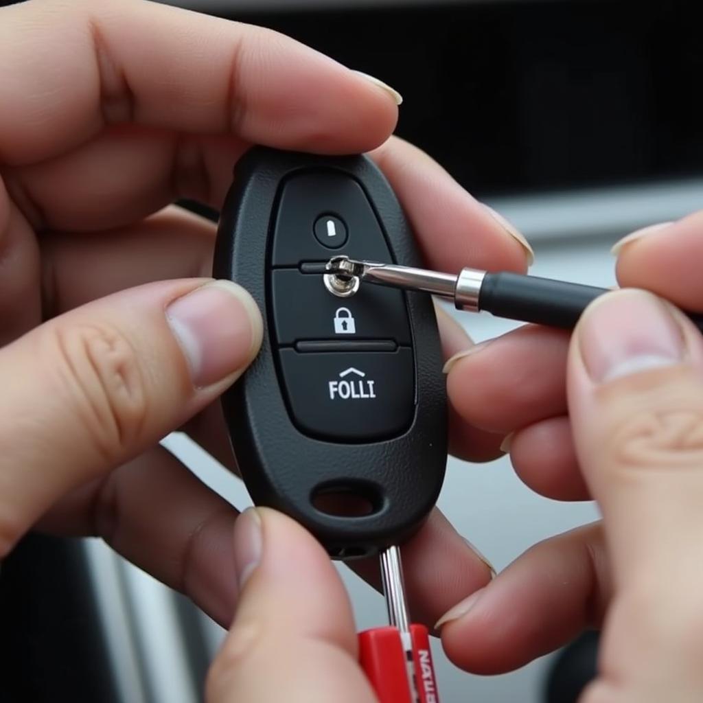 Replacing the battery in a 2017 Nissan Altima SV key fob