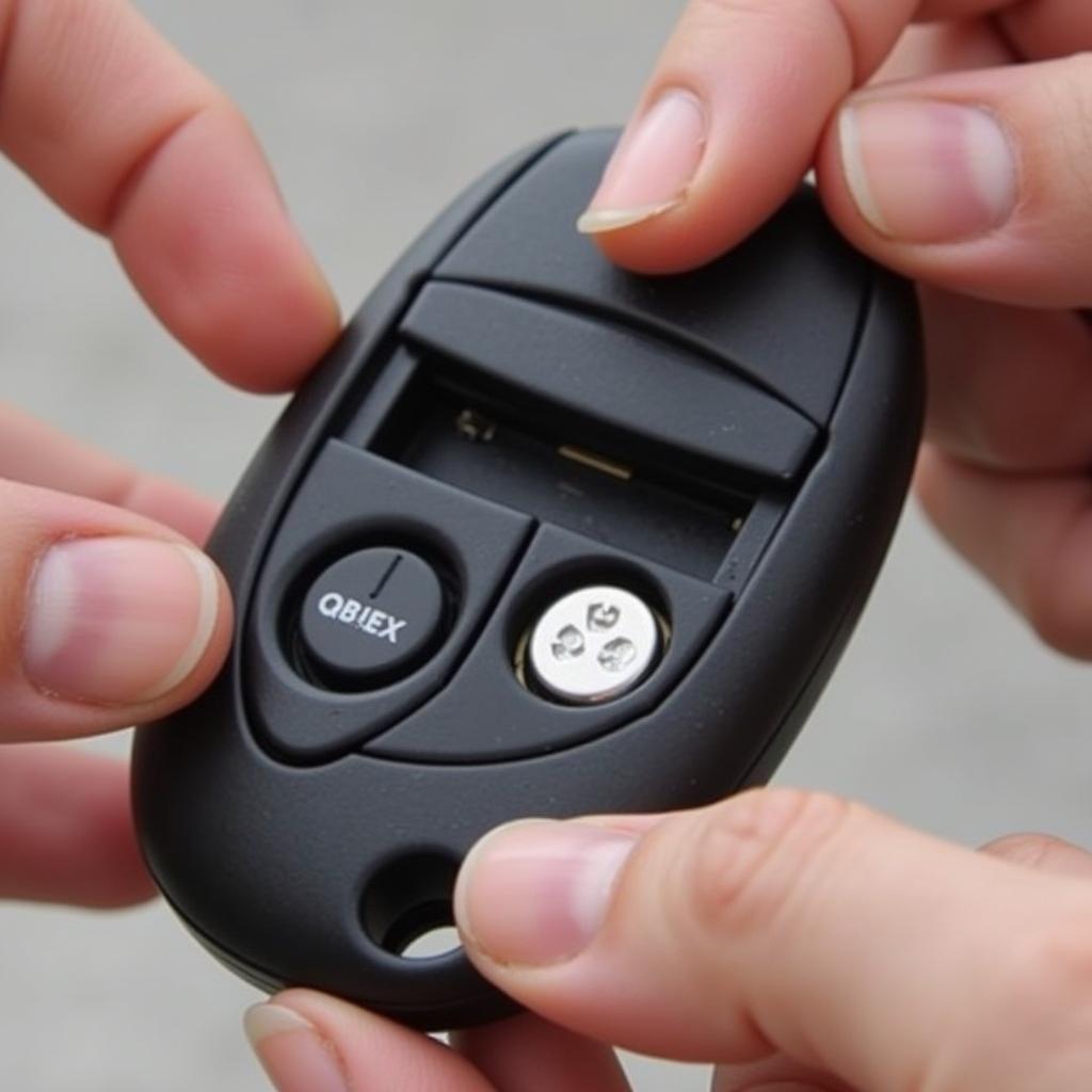 Replacing the battery in a 2017 Chrysler Pacifica key fob.