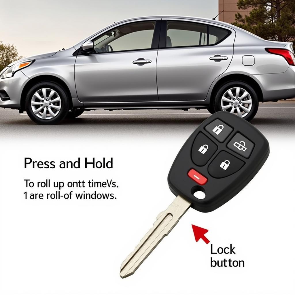 2018 Nissan Versa SV Key Fob Lock Button for Window Control