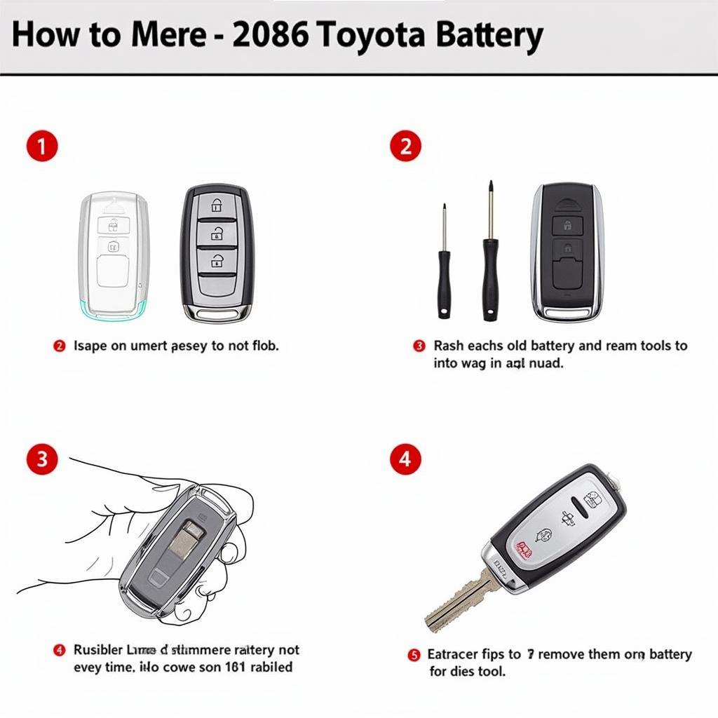 Replacing the Battery in a 2018 Toyota Camry LE Key Fob: Step-by-step guide with images.