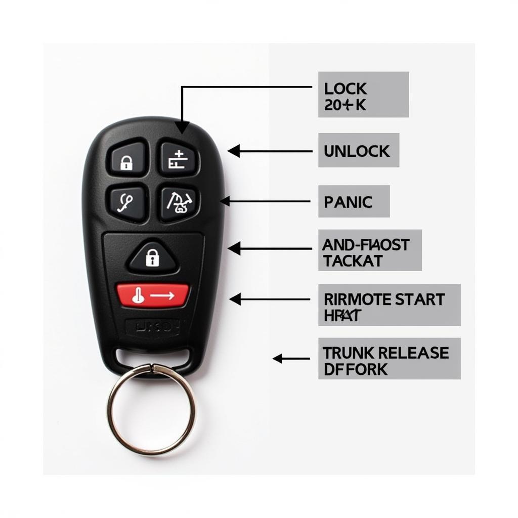 2018 Toyota Corolla Key Fob Functions: Lock, Unlock, Panic, Remote Start, Trunk Release