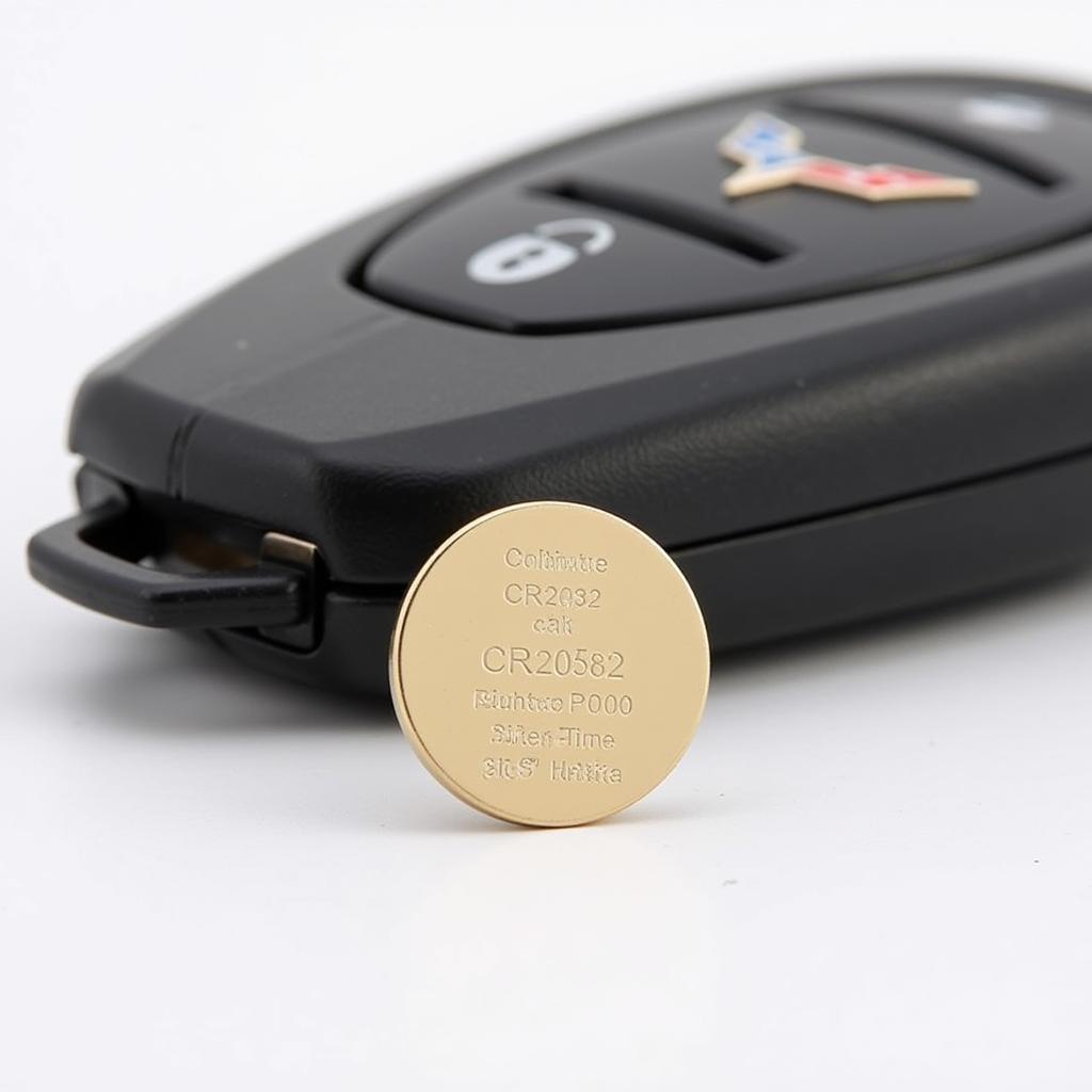 2019 Corvette Key Fob Battery - CR2032 Battery Closeup