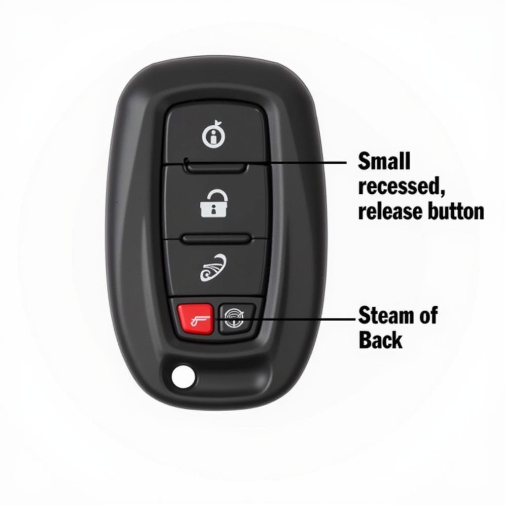 Locating the release button on a 2019 Jeep Cherokee key fob