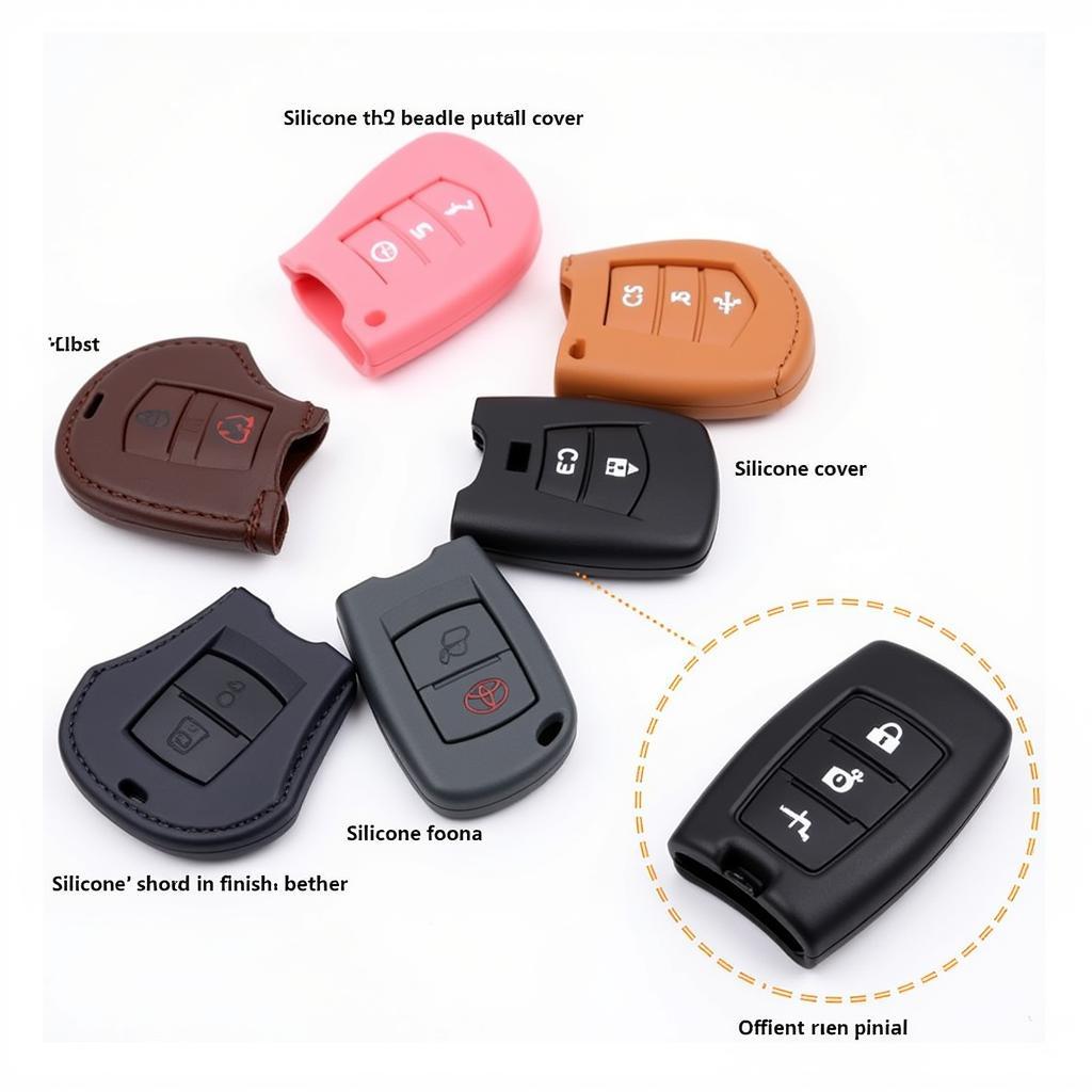 Silicone and Leather Key Fob Covers for 2019 Toyota Camry