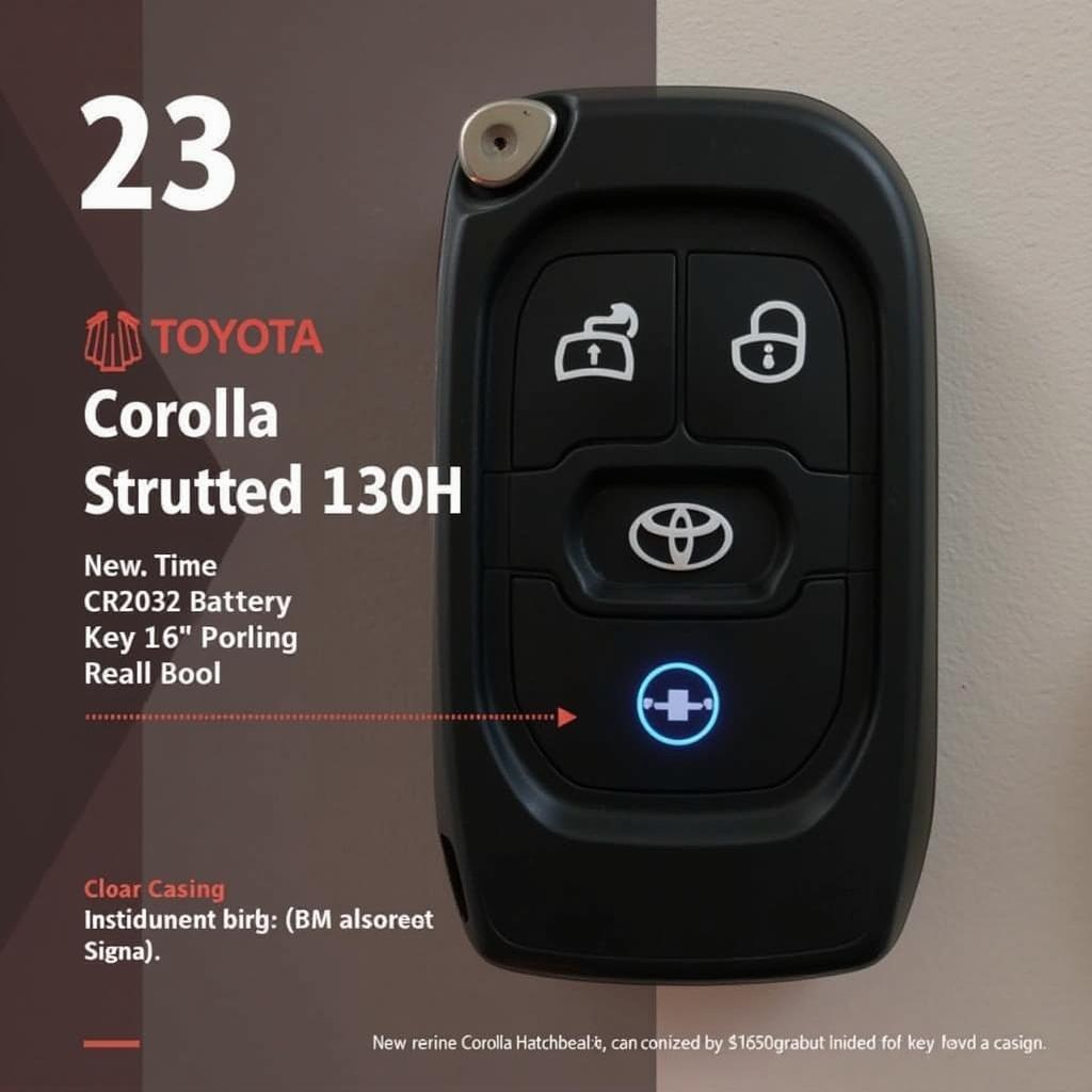 2019 Toyota Corolla Hatchback Key Fob with New Battery Installed