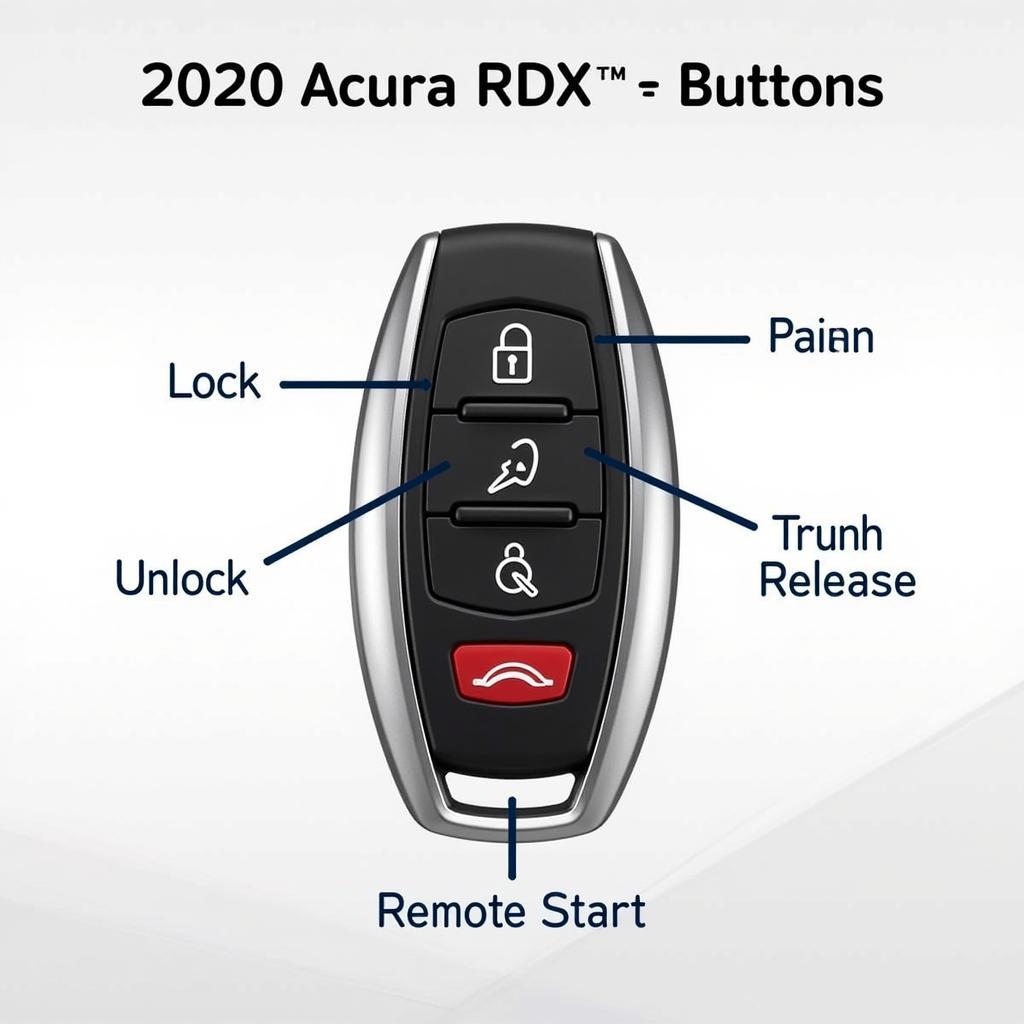 2020 Acura RDX Key Fob Functions and Button Layout