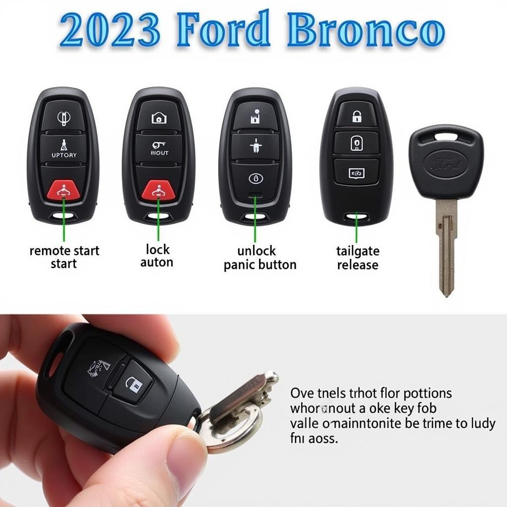 2023 Ford Bronco Key Fob Features: Remote Start, Keyless Entry, Lock/Unlock, Panic Button, Tailgate Release