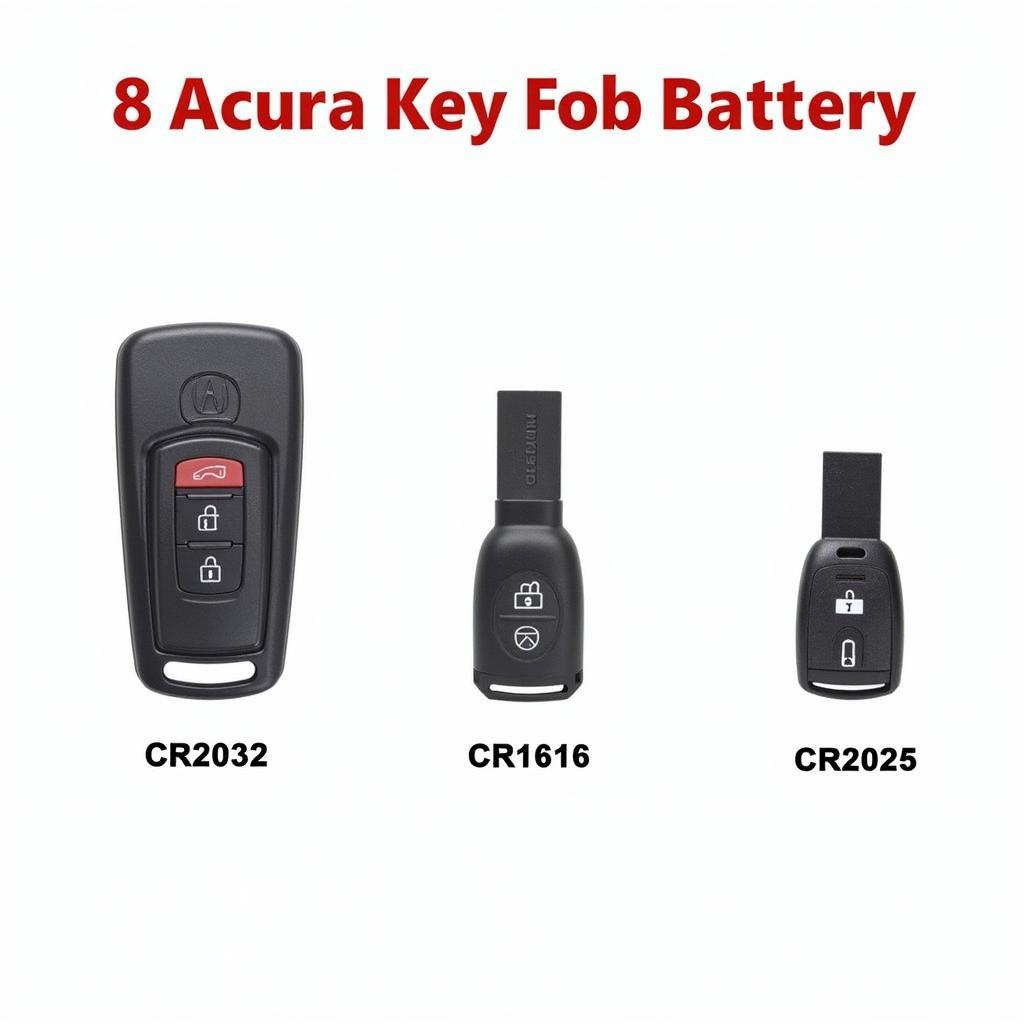 Acura Key Fob Battery Types CR2032 CR1616 CR2025