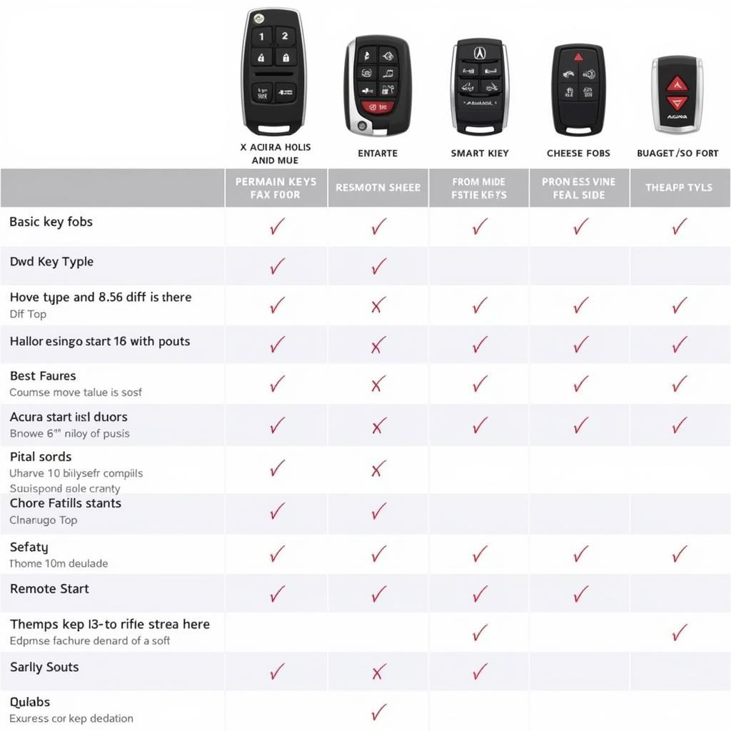 Acura TLX Key Fob Options